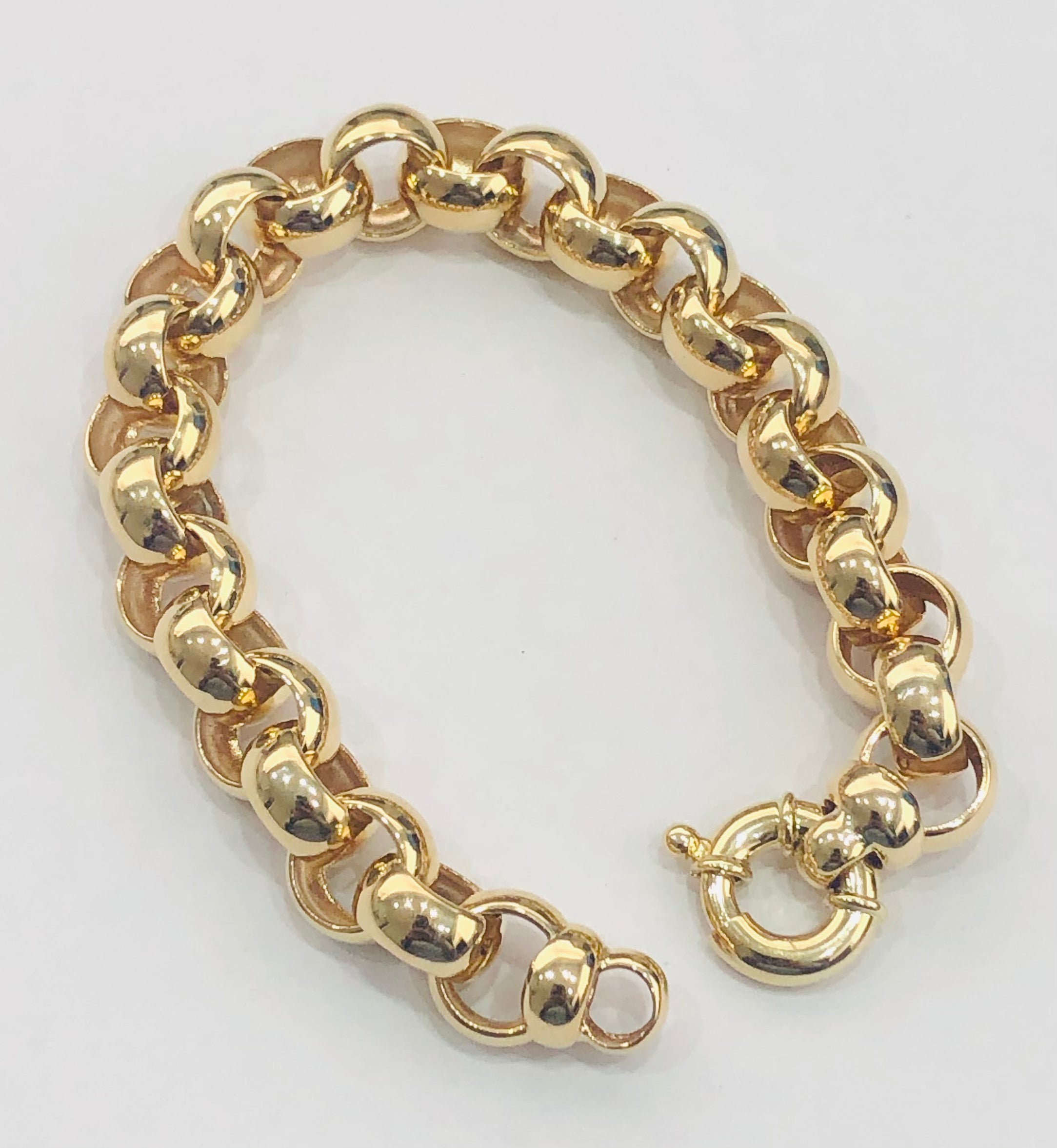 9ct Yellow And White Gold Belcher Bracelet 8  Ramsdens Jewellery