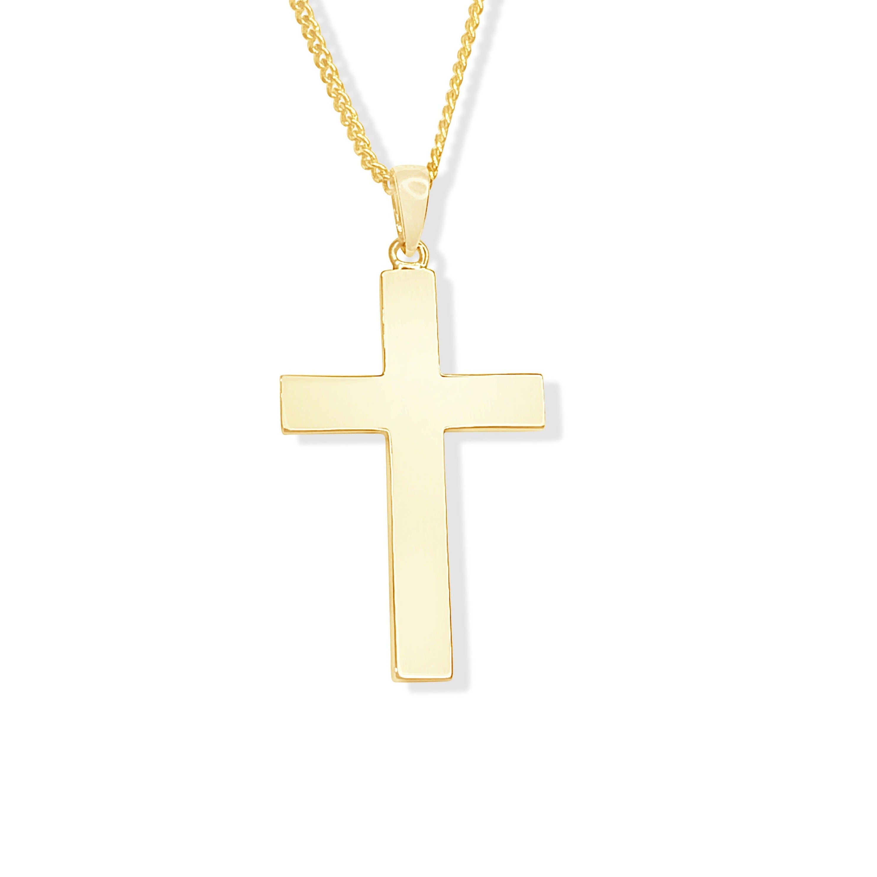 9ct Yellow Gold 19mm Cross Pendant - Stonex Jewellers