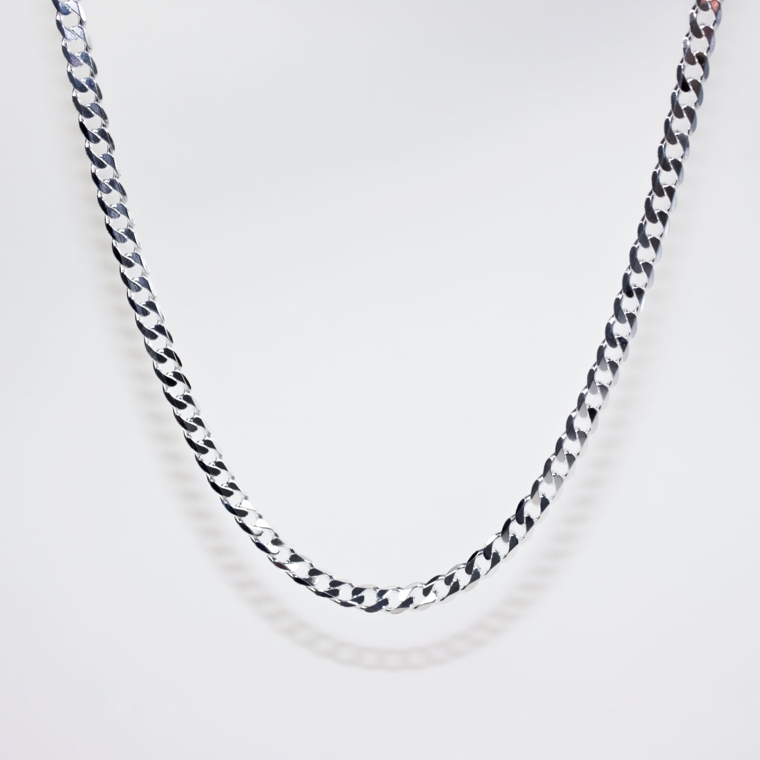 Sterling Silver FBSCD150 Flat Bevelled Diamond Cut Curb Link Chain Sterling Silver Chains 