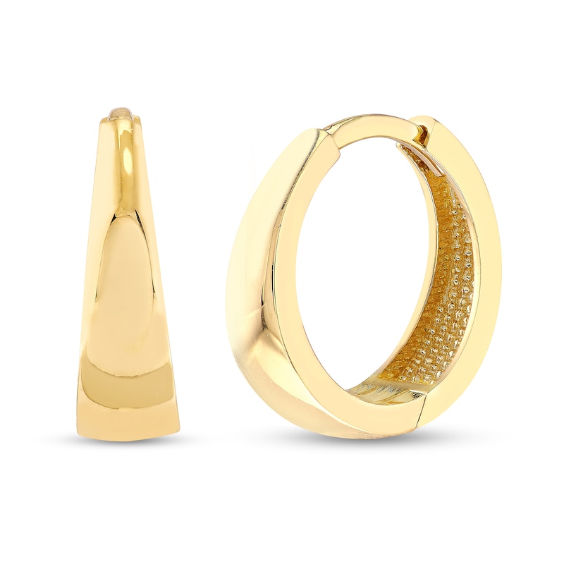 9ct Yellow Gold 11m Tapered Huggie Hoop Earrings Gold Earrings 