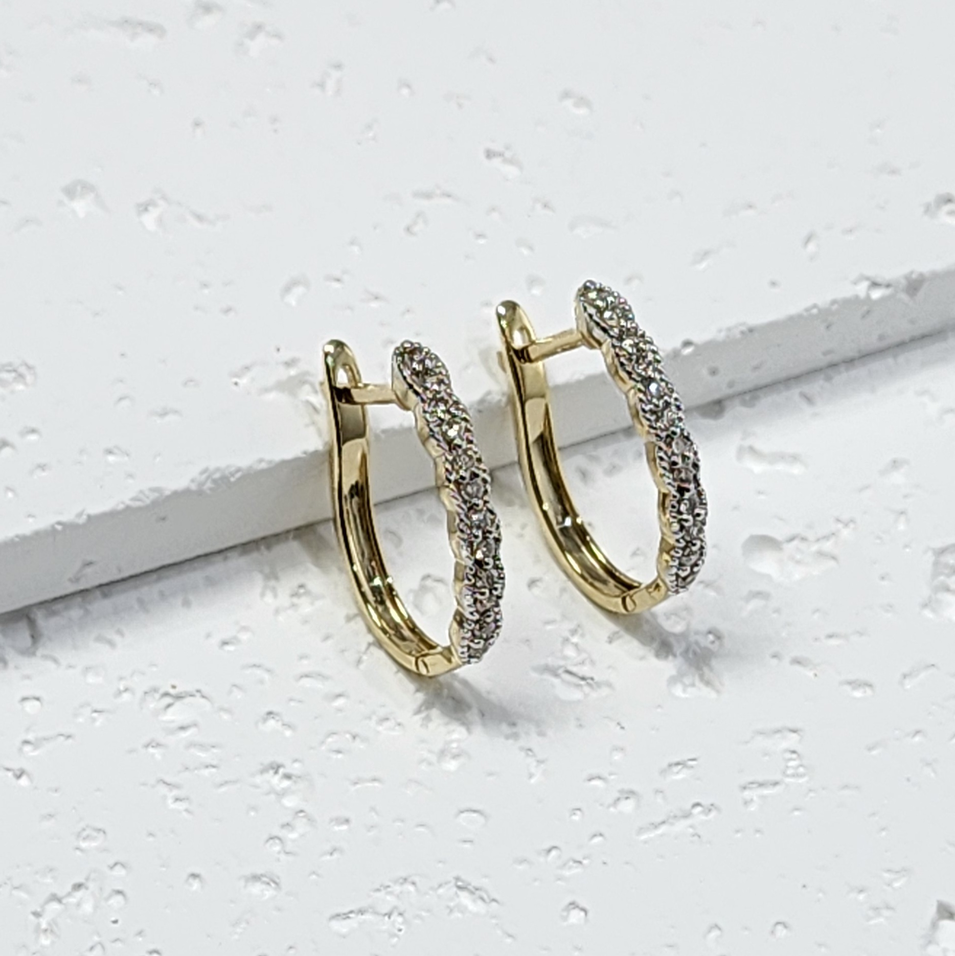 9ct Yellow Gold 0.20ct Diamond Hoop Earrings Gold Earrings 