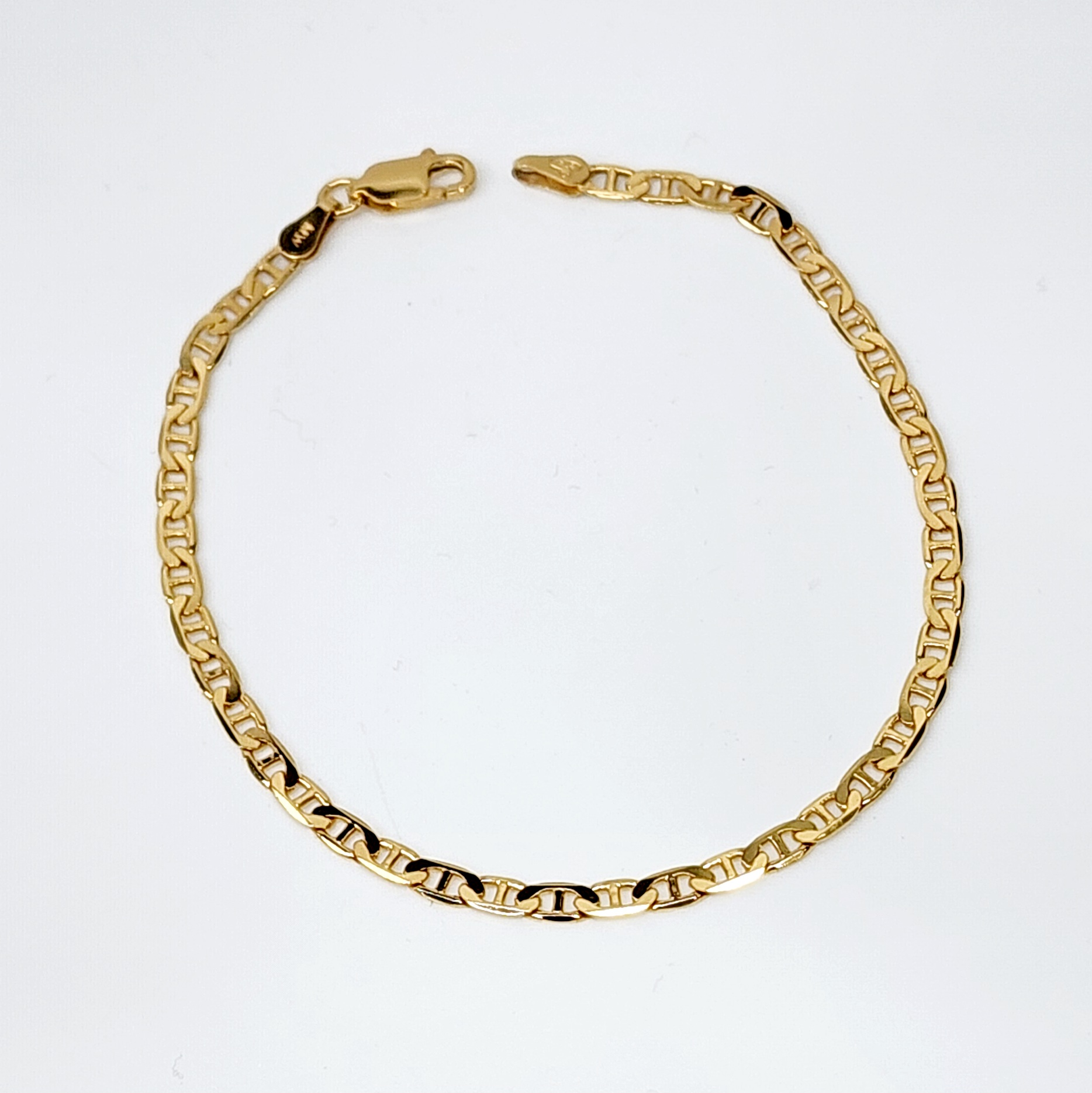 9ct Yellow Gold 19cm Long Solid Anchor Design Bracelet 80 Gauge