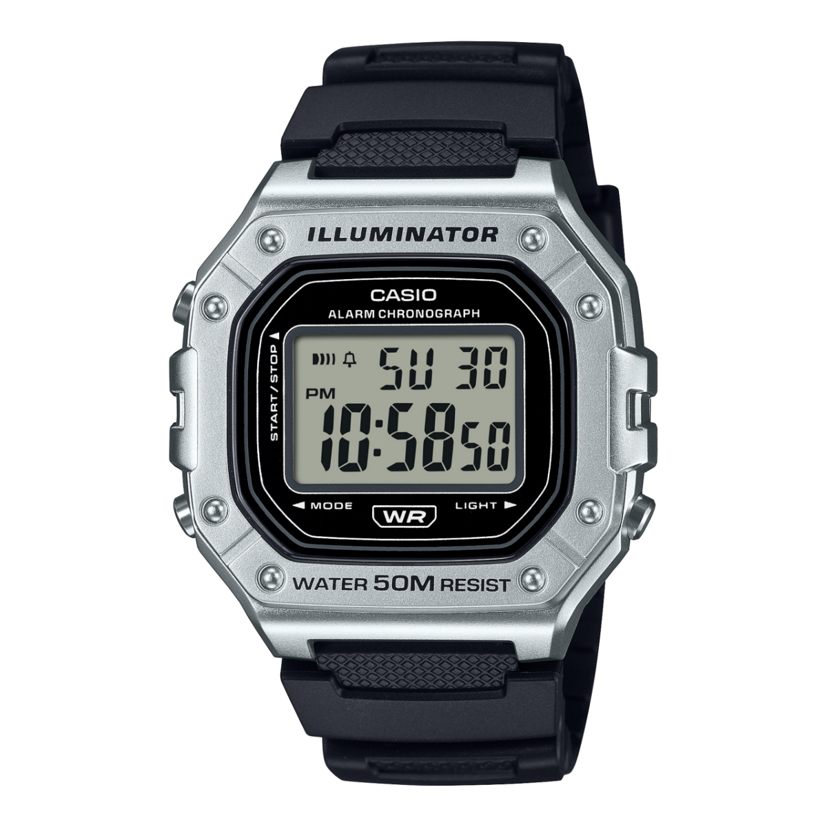 Casio Digital Square Face 50M WR Watch - W218HM-7A