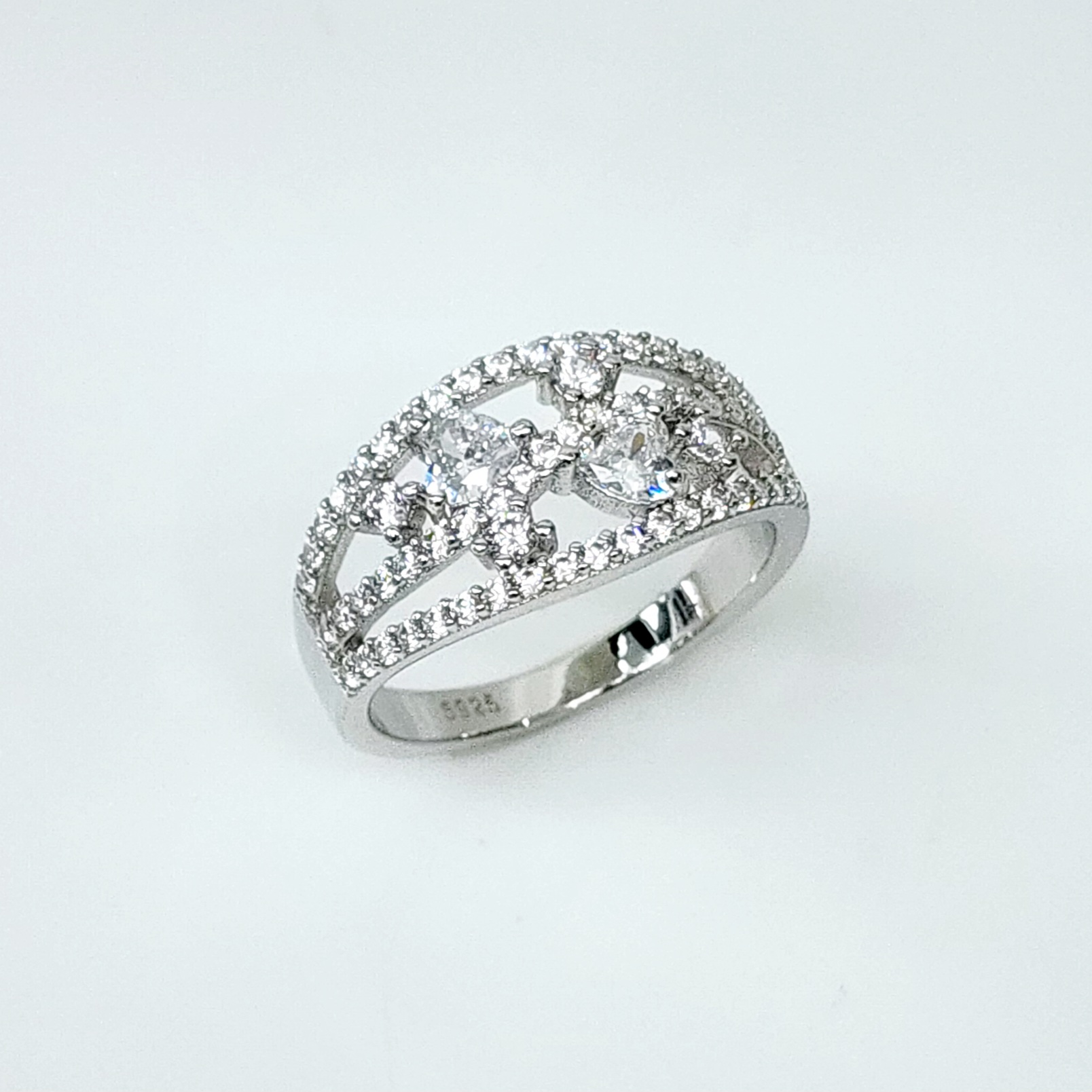 Sterling Silver Dress Ring with Cubic Zirconia Setting Sterling Silver Rings 