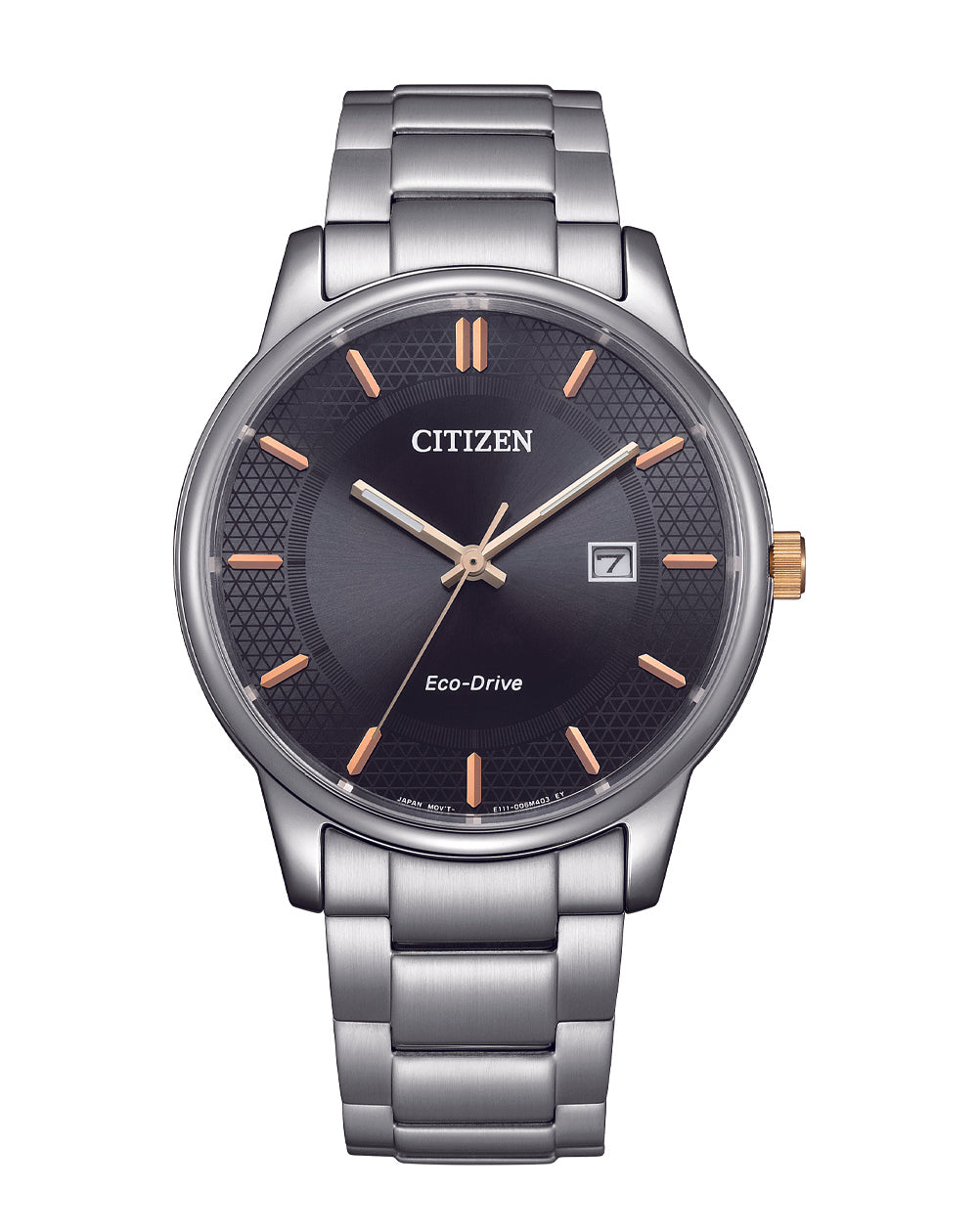 Citizen Gents Eco-Drive 50M Stainless Steel Black Dial Watch - BM6977-70E