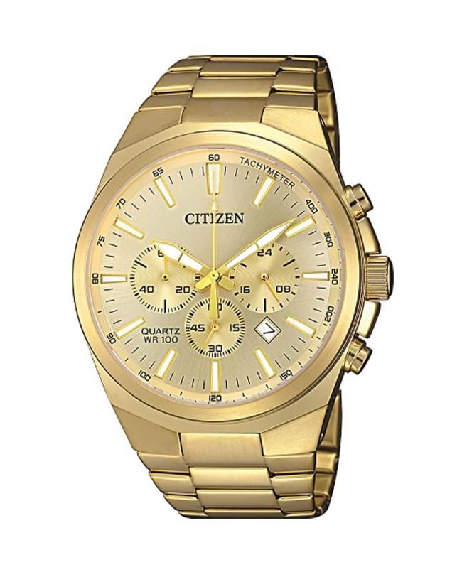 Citizen Gents Chronograph Gold Dial & Case 100M WR Quartz Watch - AN8172-53P NIXON, WATCH 