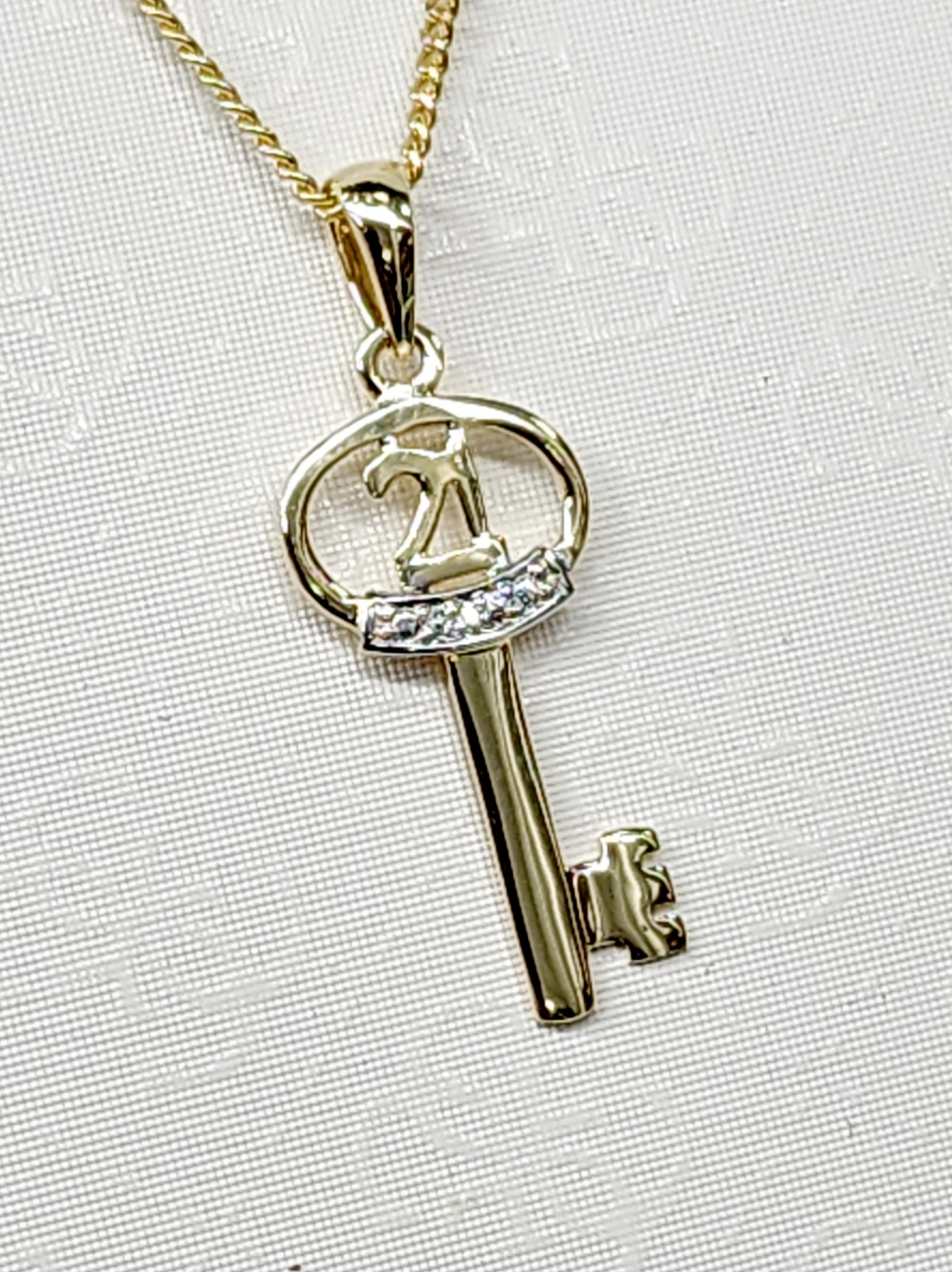 9ct Yellow Gold Diamond Set 21st Key Pendant Gold Pendants 