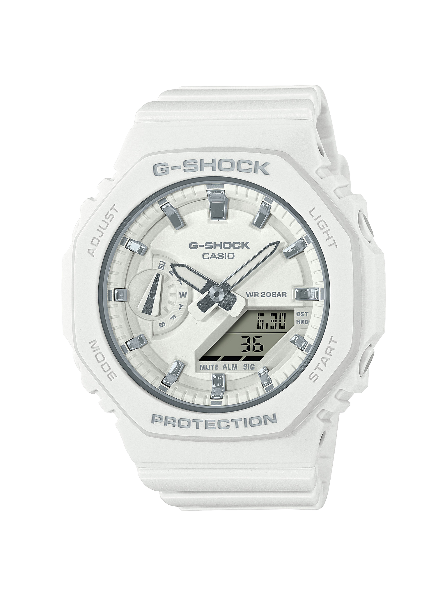 Casio G-Shock Womens Series Duel Time 200M WR, White Dial & Band - GMAS2100-7A G-SHOCK 