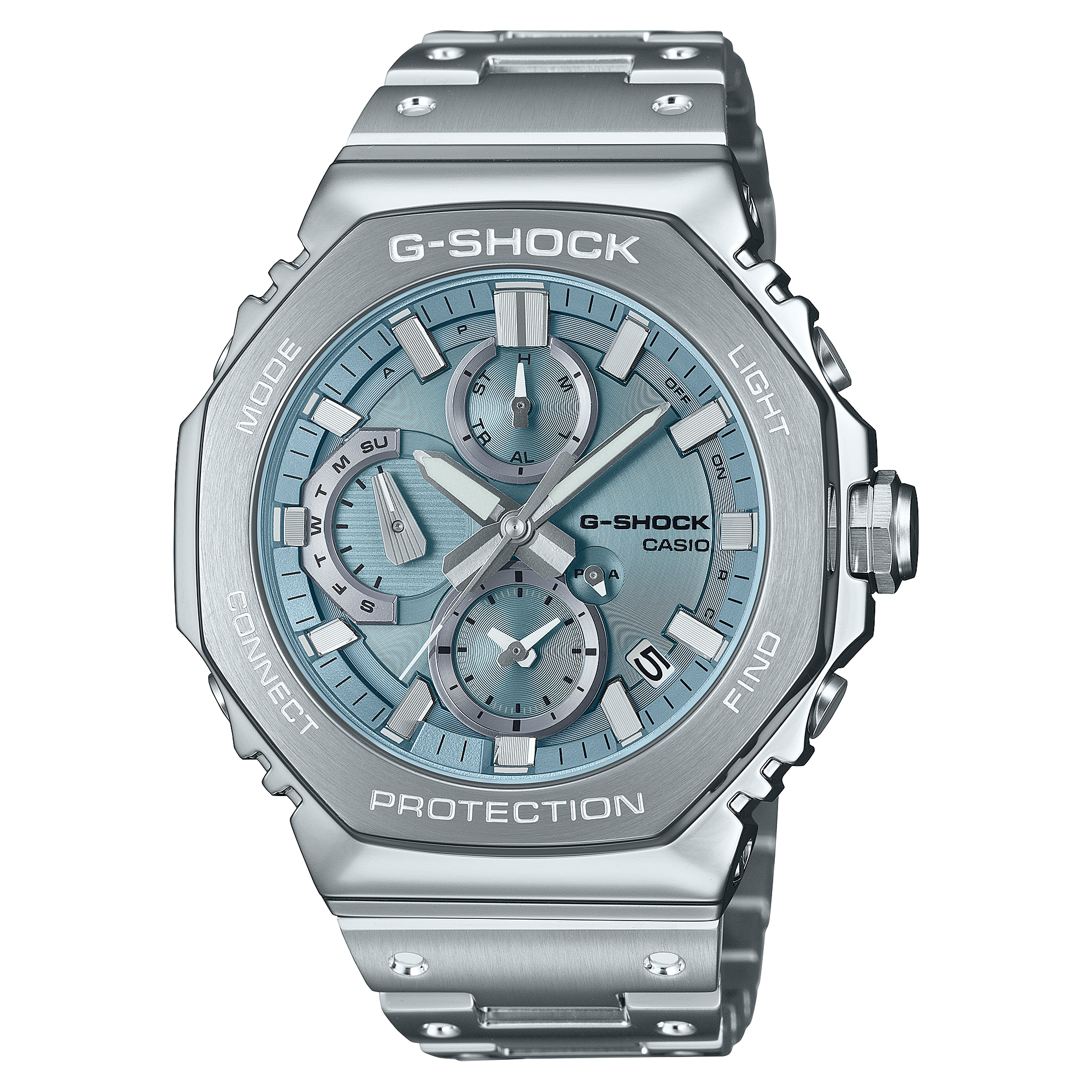 G-Shock Analog Chronograph Solar Powered, Bluetooth 200M WR Blue Face Dial - GMCB2100AD-2A CASIO 