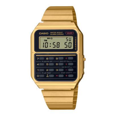 Casio Dig Calculator Duel Time Gold Case & Band Watch - CA500WEG-1A CASIO 