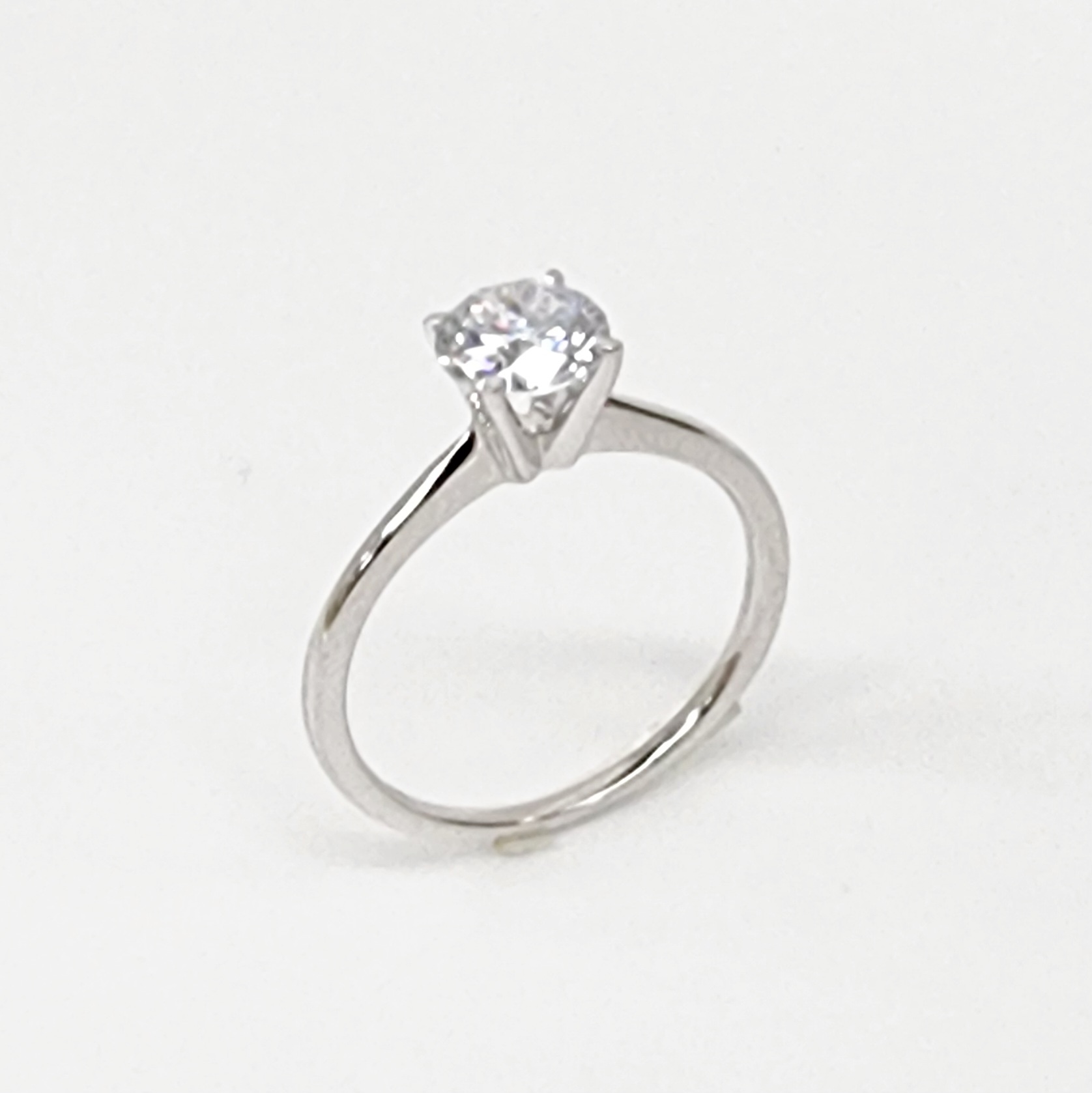 14ct White Gold Lab-Grown 1.04ct Round Brilliant Cut Diamond Solitaire Engagement Ring Gold Rings 