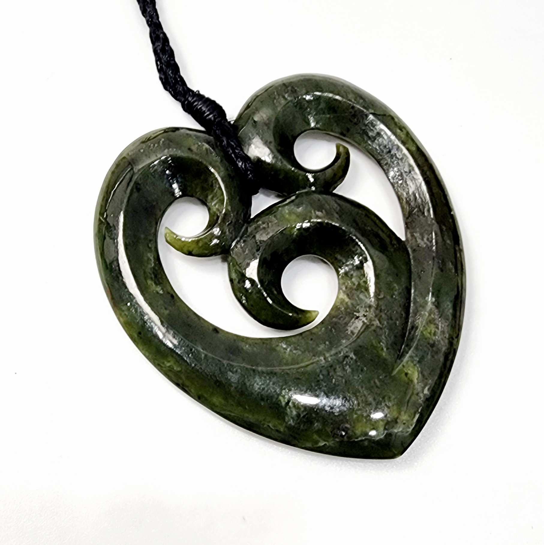 Pounamu Triple Heart Koru Pendant Greenstone?Jewellery 