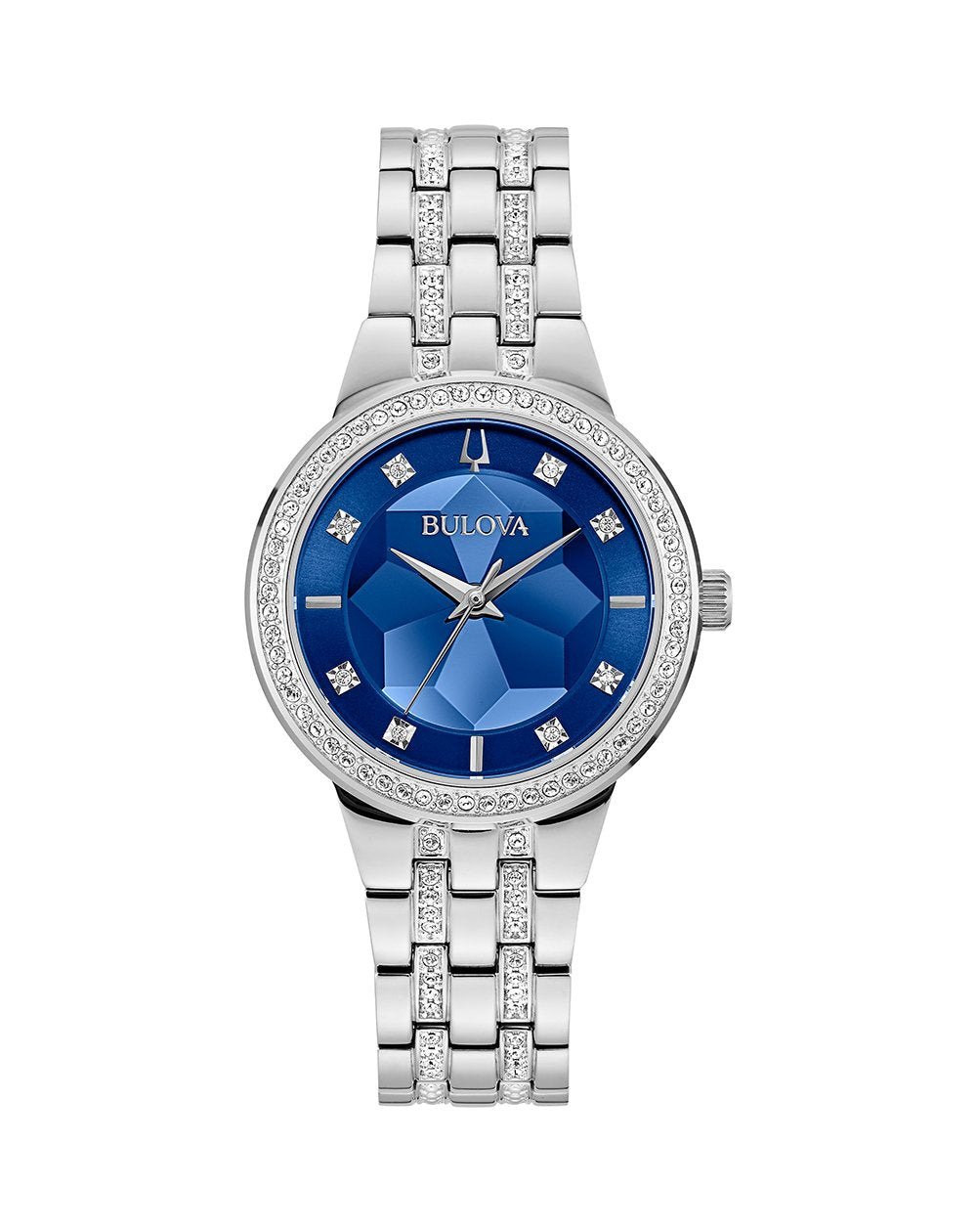 Bulova Ladies Stainless Steel Quartz Blue Dial Watch - 96L276 bulova 