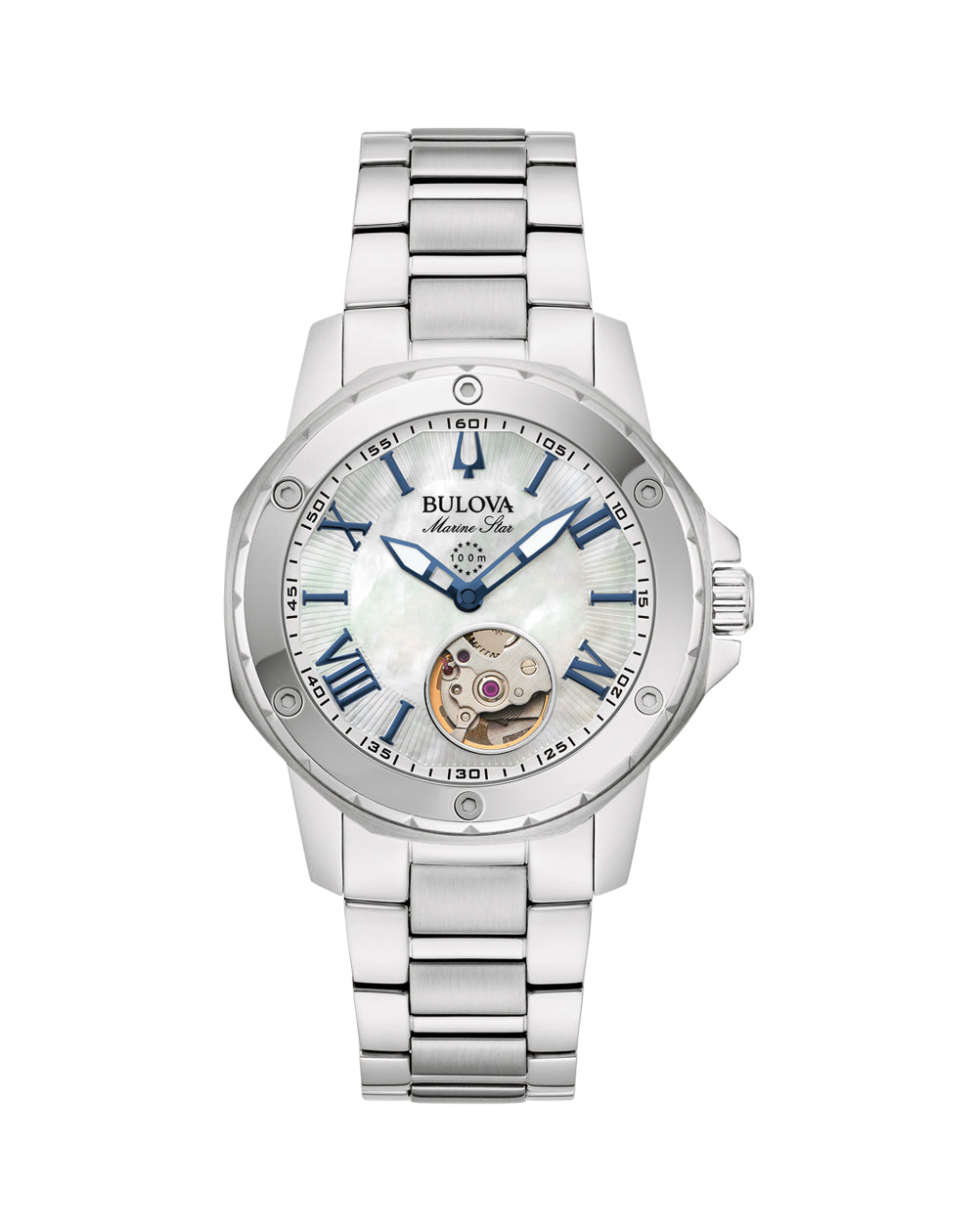 Bulova Ladies Automatic Stainless Steel 100M WR Watch - 96L326 bulova 