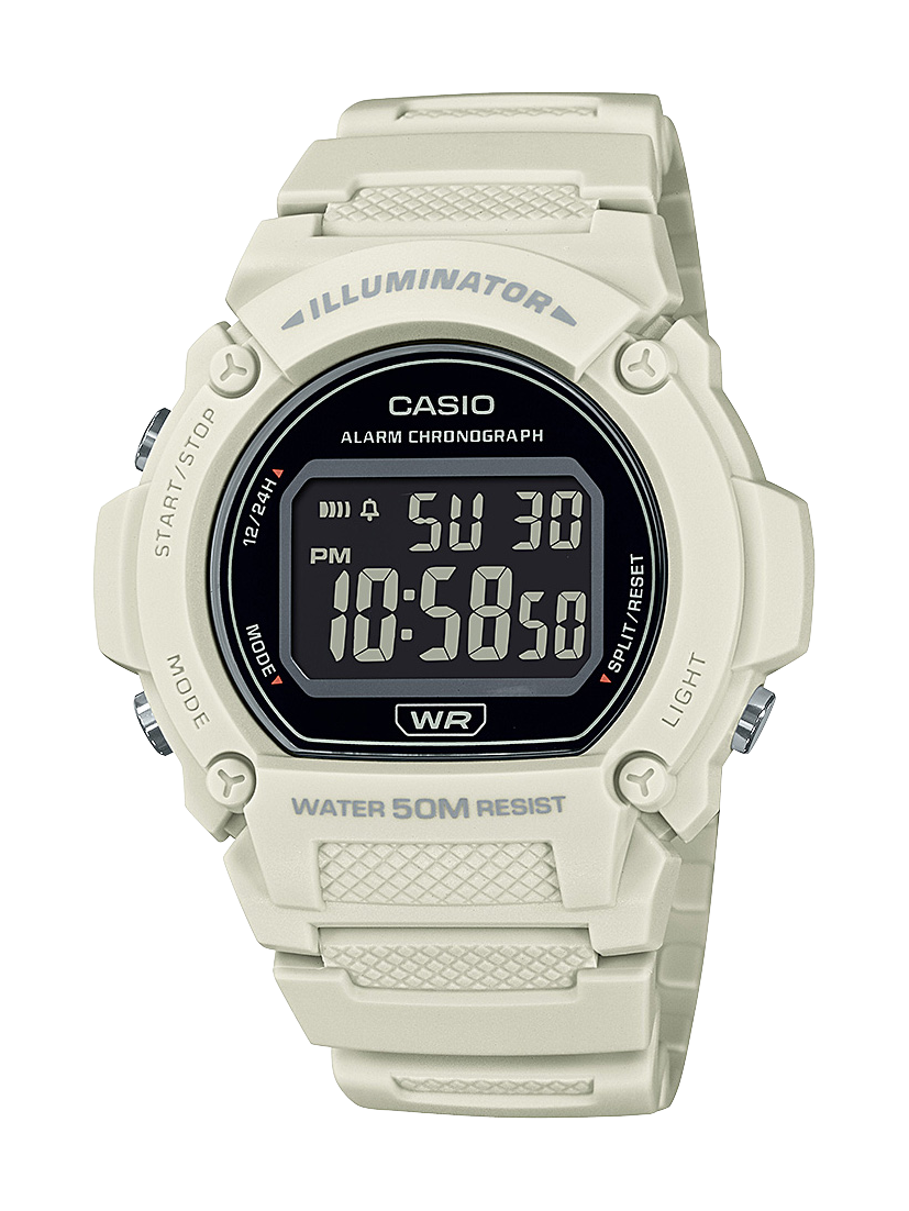 Casio Digital Earth Tone 50M WR Watch - W219HC-8B CASIO 