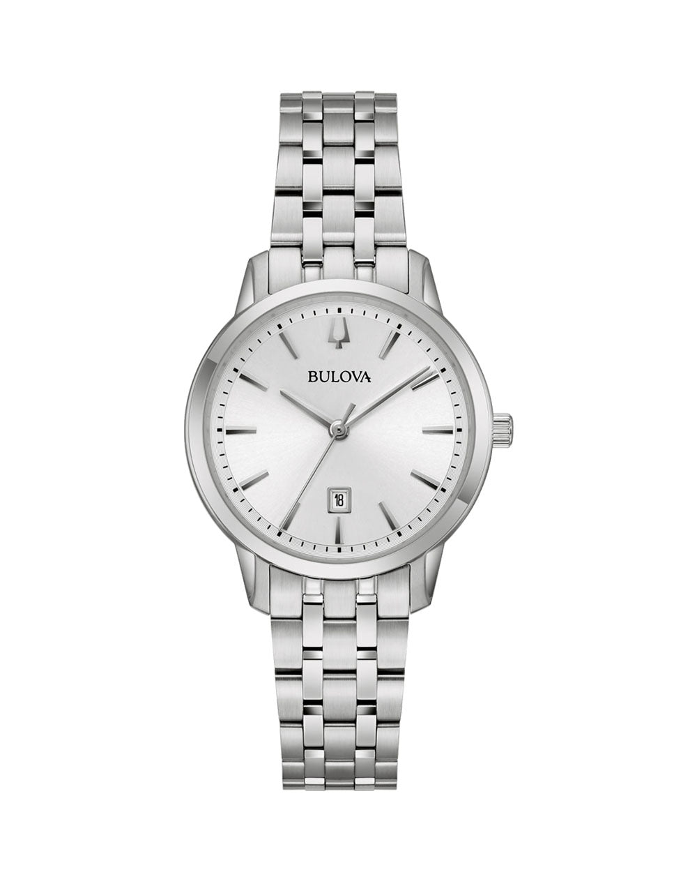 Bulova Classic Ladies Quartz Silver Dial & Stainless Steel Case & Band - 96M165 bulova 