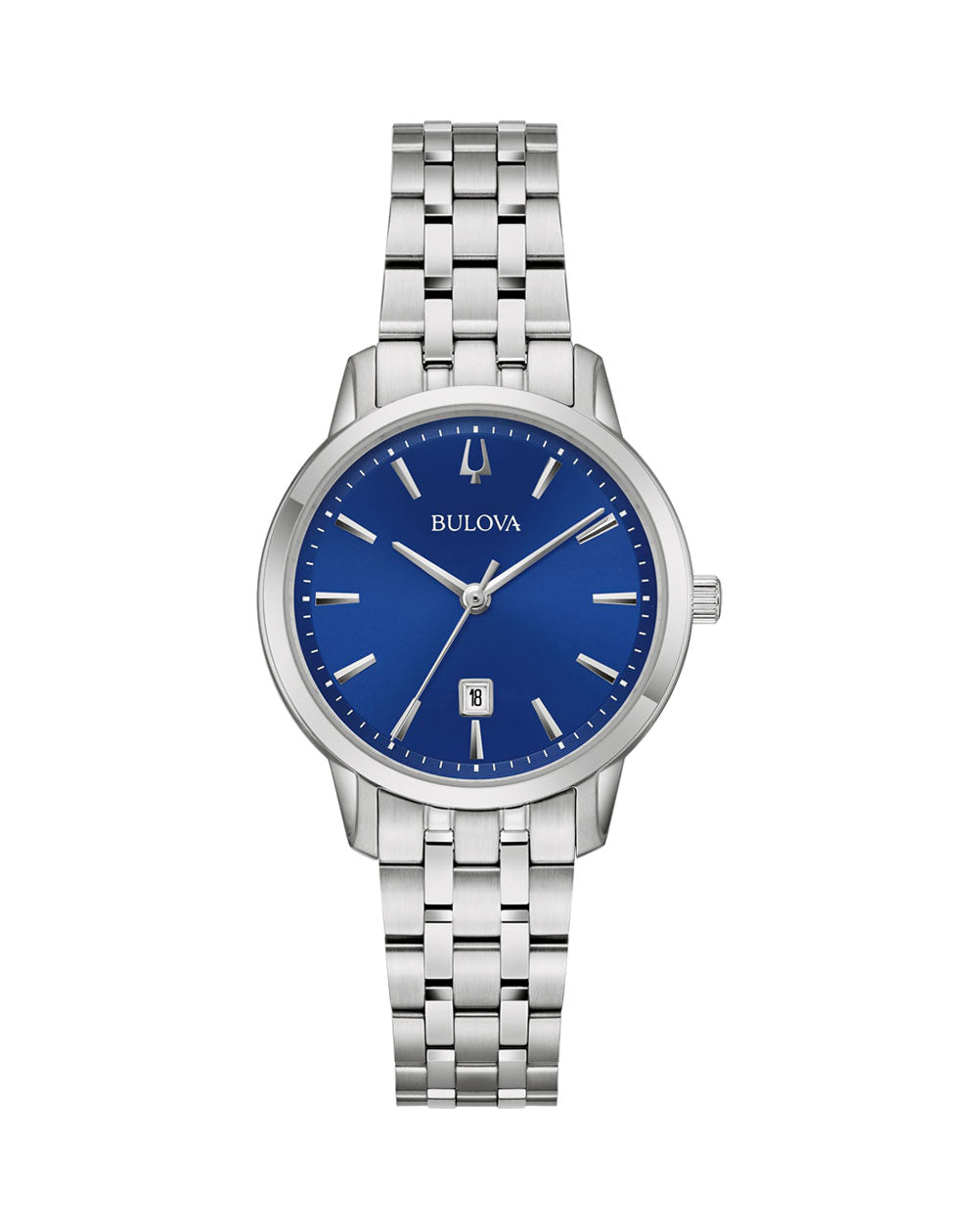 Bulova Classic Ladies Quartz Blue Dial & Stainless Steel Case & Band - 96M166 bulova 