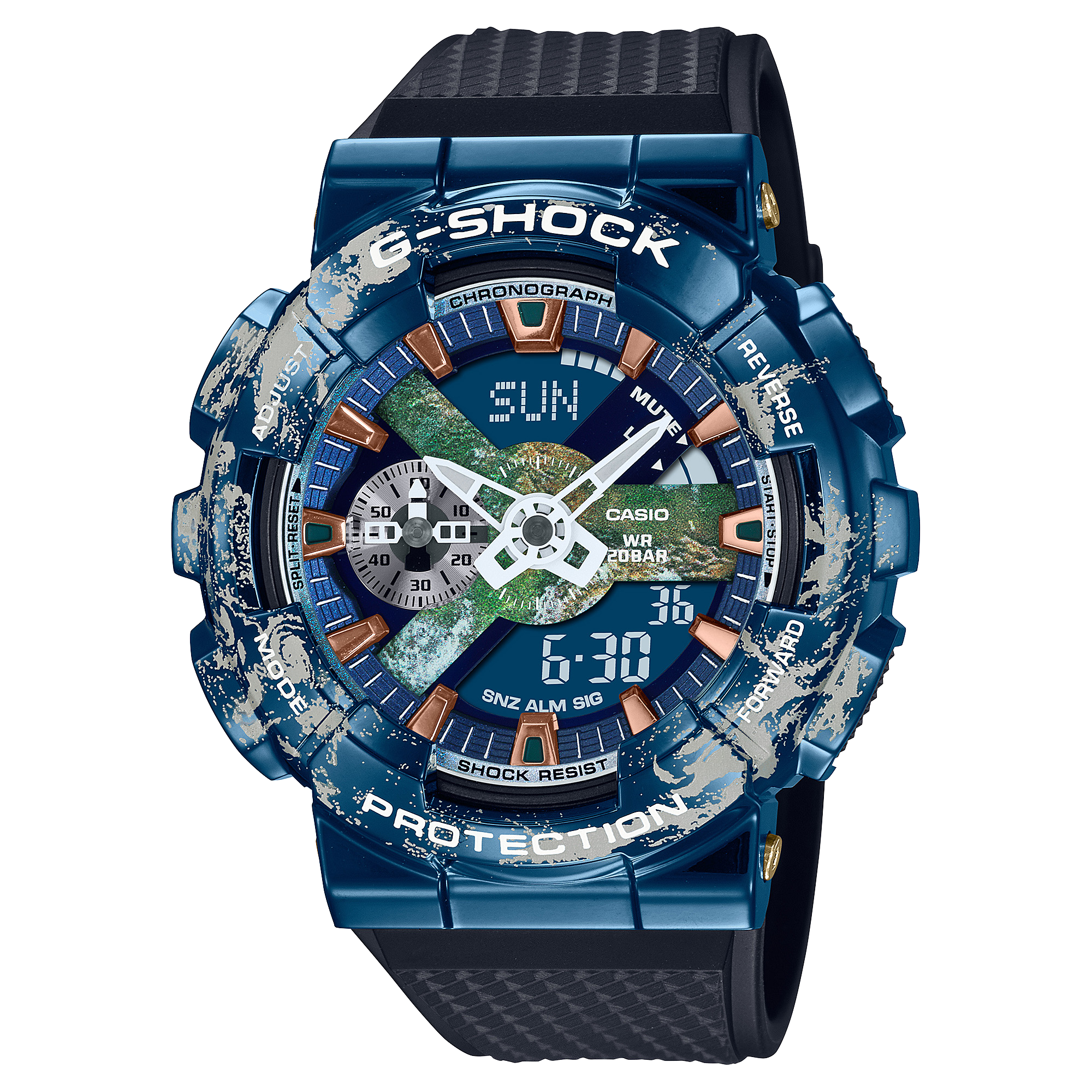 G-Shock G-Steel Duel Time Earth Series 200M WR - GM-110EARTH-1A G-SHOCK 