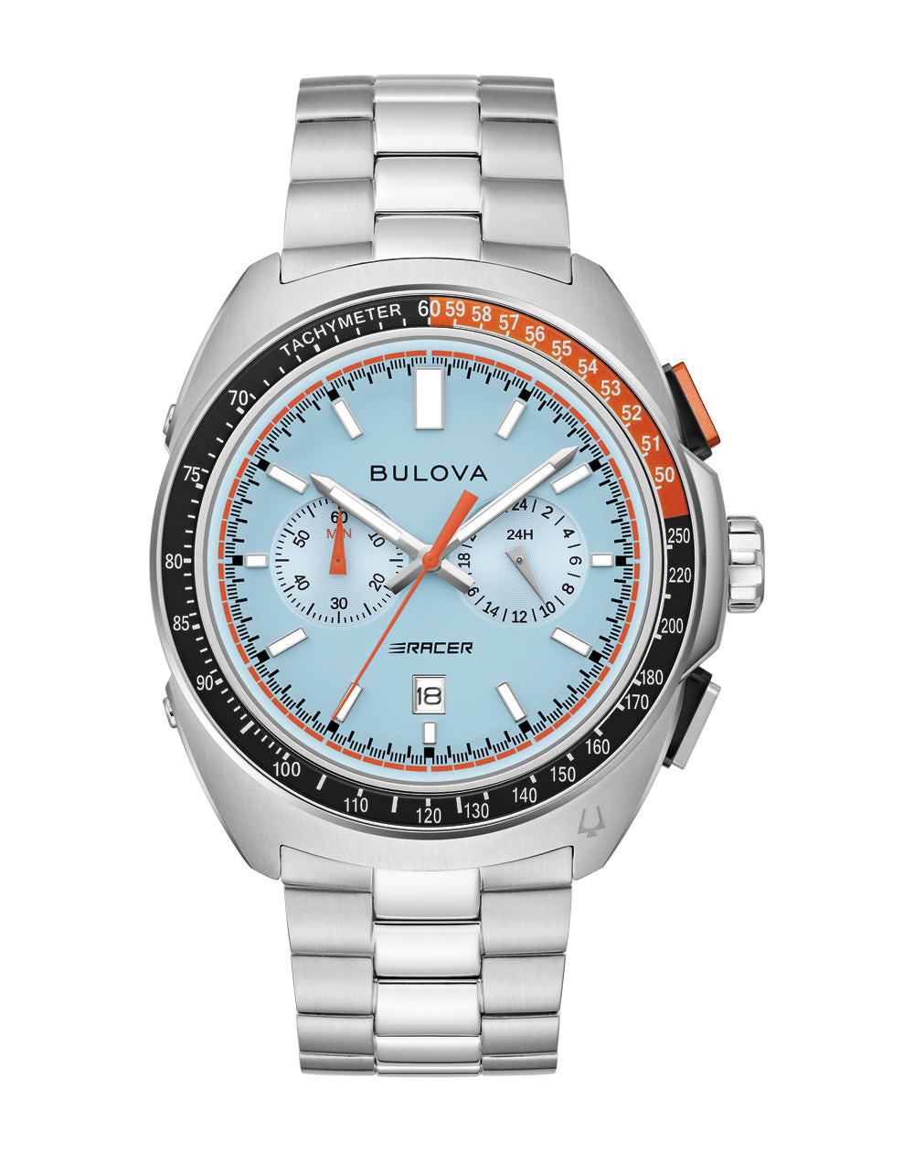 Bulova Racer Gents Quartz Light Blue Dial Stainless Steel Strap 100M WR Watch - 98B432 G-SHOCK 