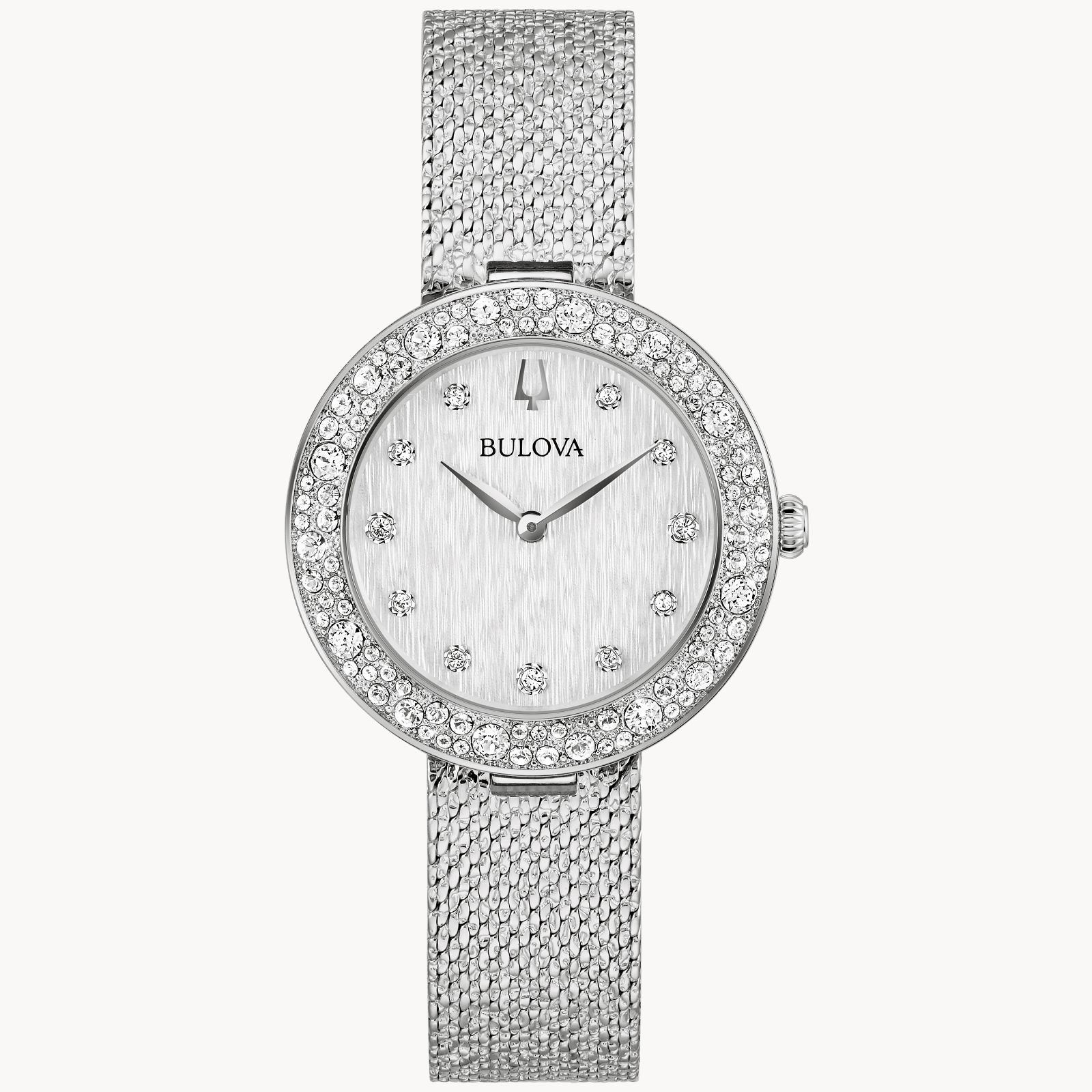 Bulova Ladies' Silver Tone Champagne Dial WIth Crystal Markers Bezel Bracelet 32mm Watch - 96L329 G-SHOCK 