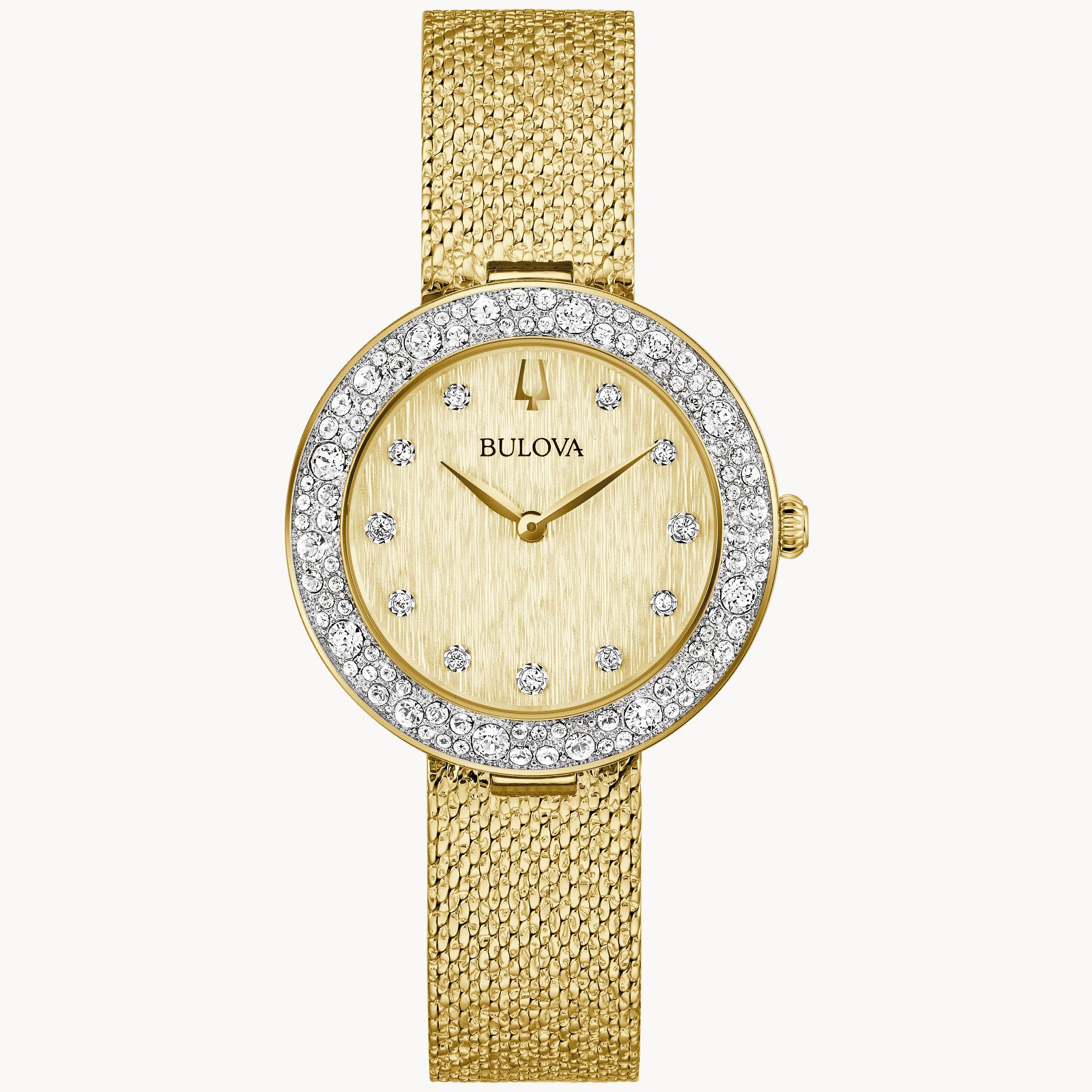 Bulova Ladies' Gold Tone Champagne Dial With Crystal Markers Bezel Bracelet 32mm Watch - 98L321 G-SHOCK 