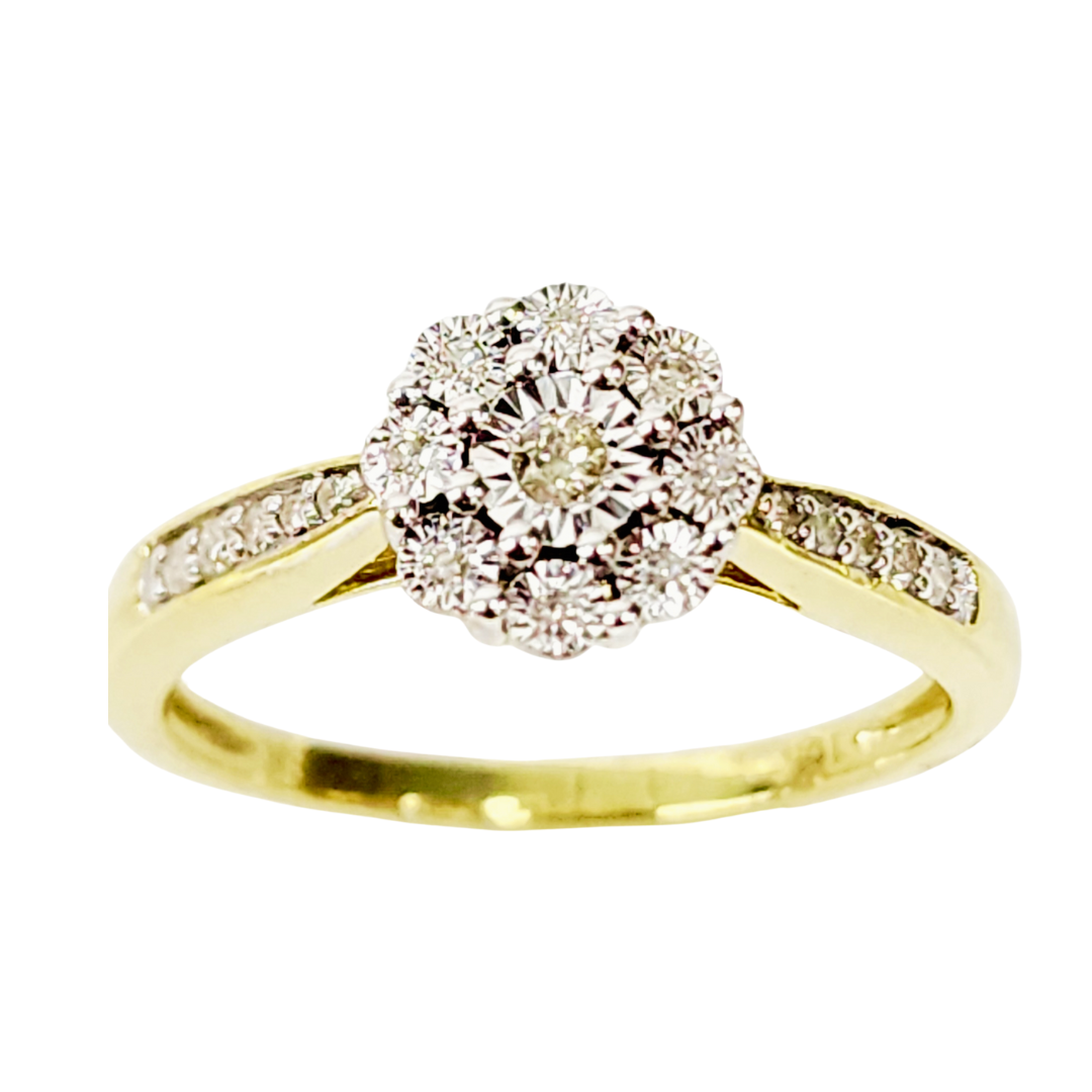 10ct Yellow Gold 0.10ct Diamond Cluster Engagement Ring - SKR19903 bulova 