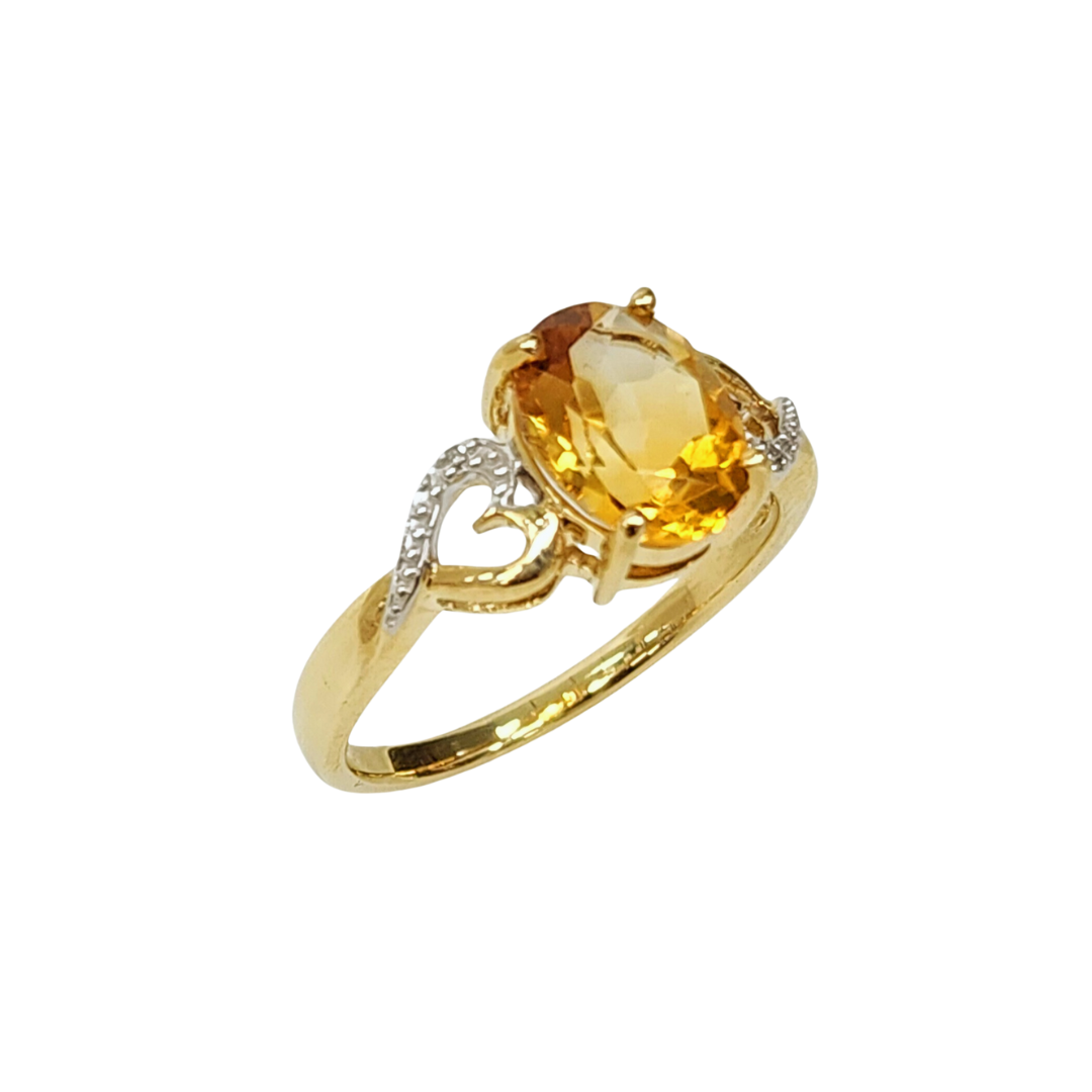 10ct Yellow Gold 0.01ct Diamond with 2.50ct Oval Citrine Ring - SKR43073CT bulova 