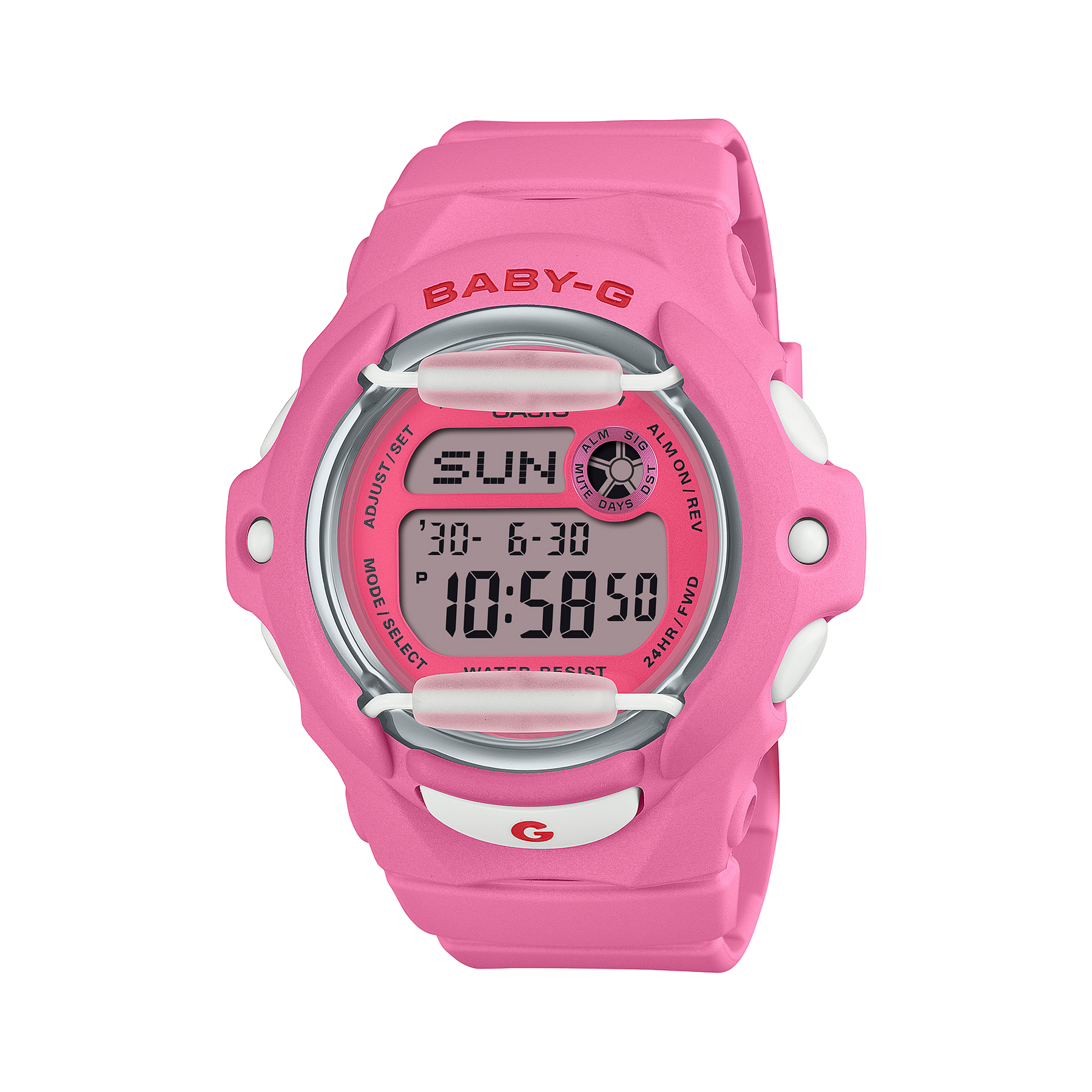 Baby-G Digital Cherry Red Accents Pink Case & Resin Strap 200M WR - BG169CH-4D G-SHOCK 