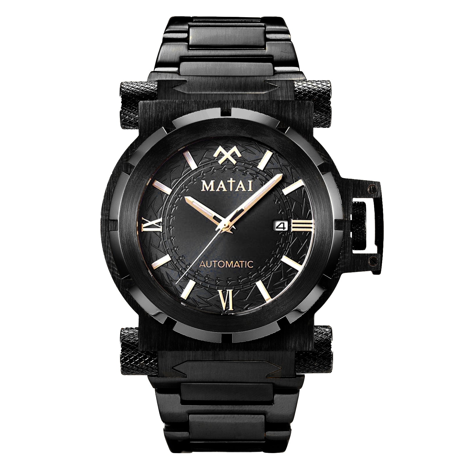 MATAI Genesis G4 SX One Automatic Black Case & Strap, Black Dial WATCH 