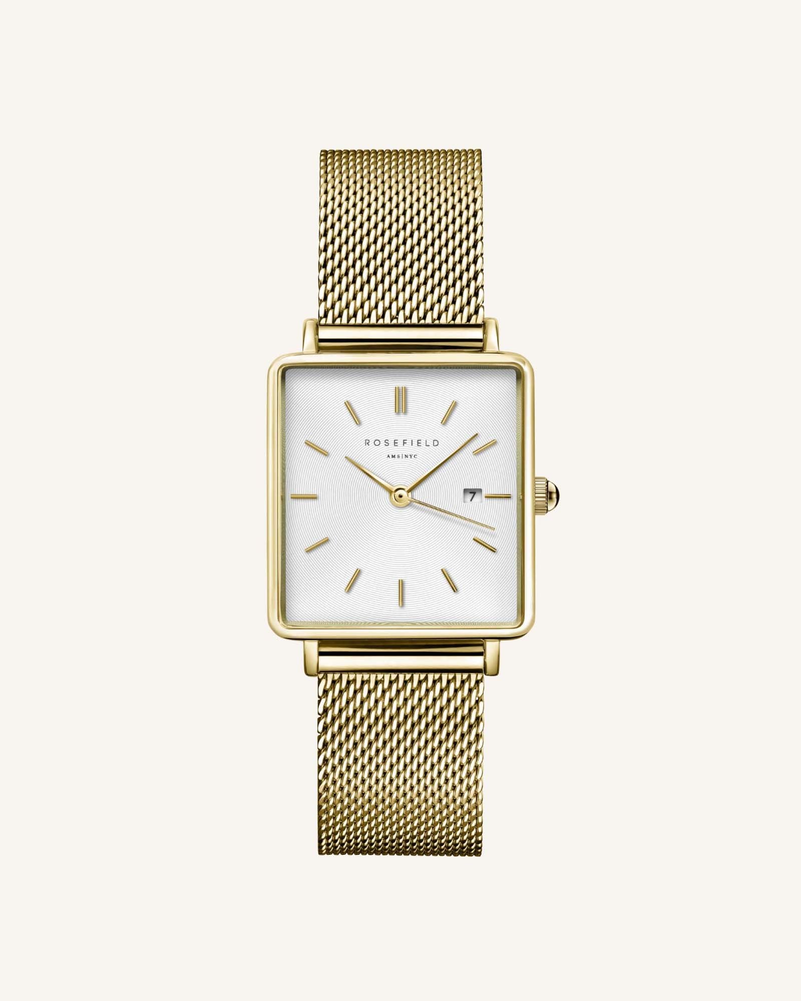 Rosefield Boxy Gold Mesh - QWSG-Q03 WATCH 
