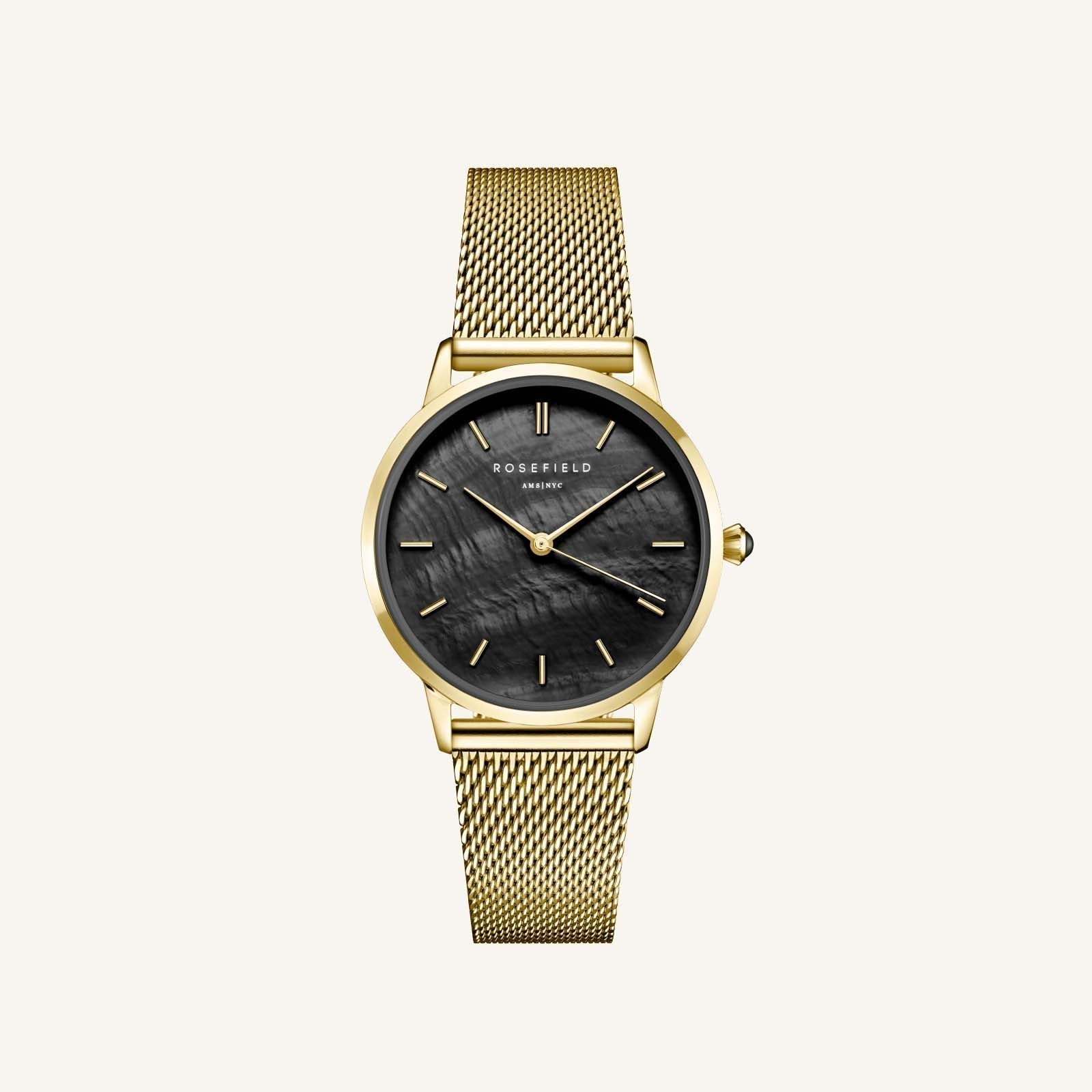Rosefield Pearl Edit Mesh Black Gold - RBGMG-R07 WATCH 