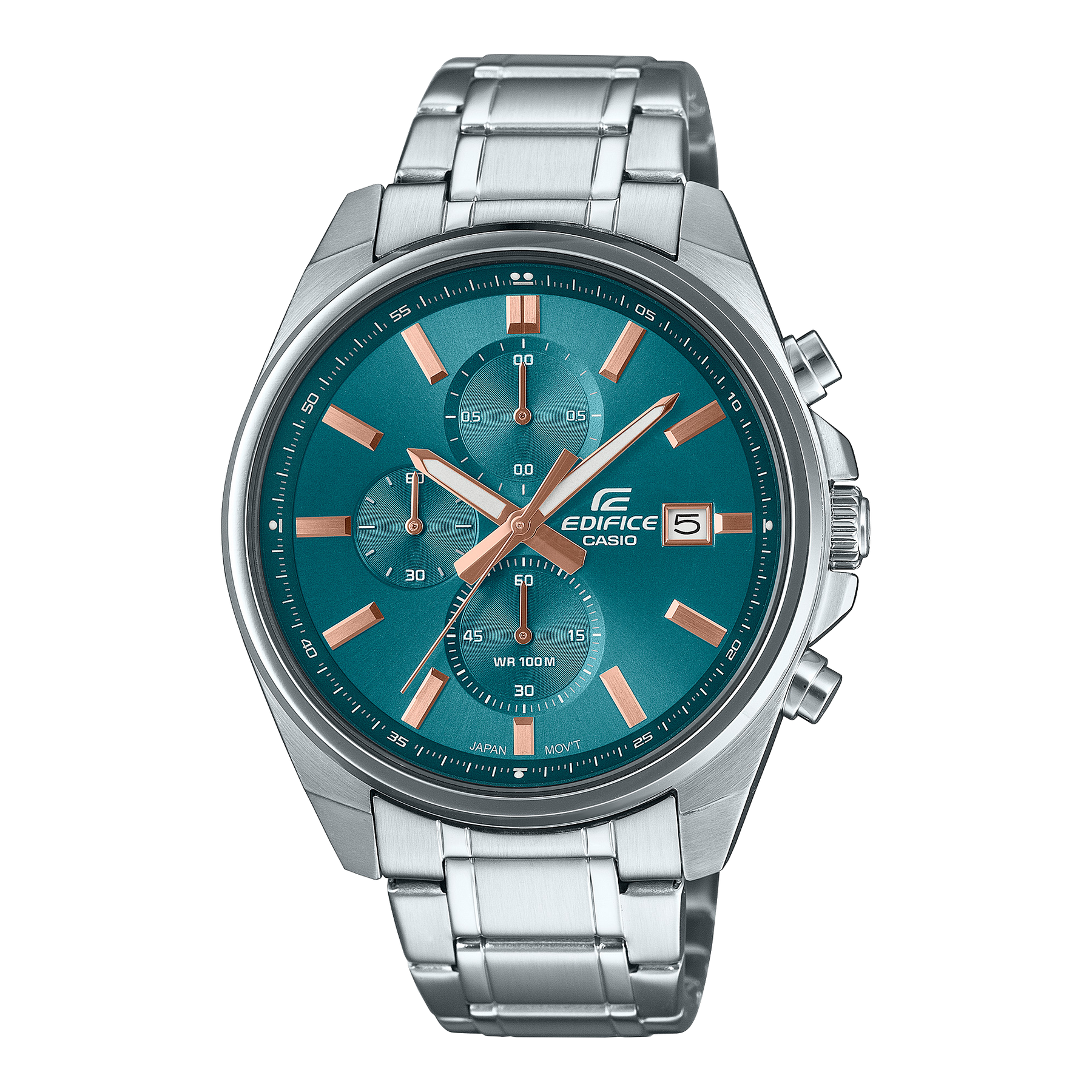 EDIFICE Analog Chronograph 100M WR Blue Dial, Stainless Steel Case & Strap - EFV610DE-2A G-SHOCK 