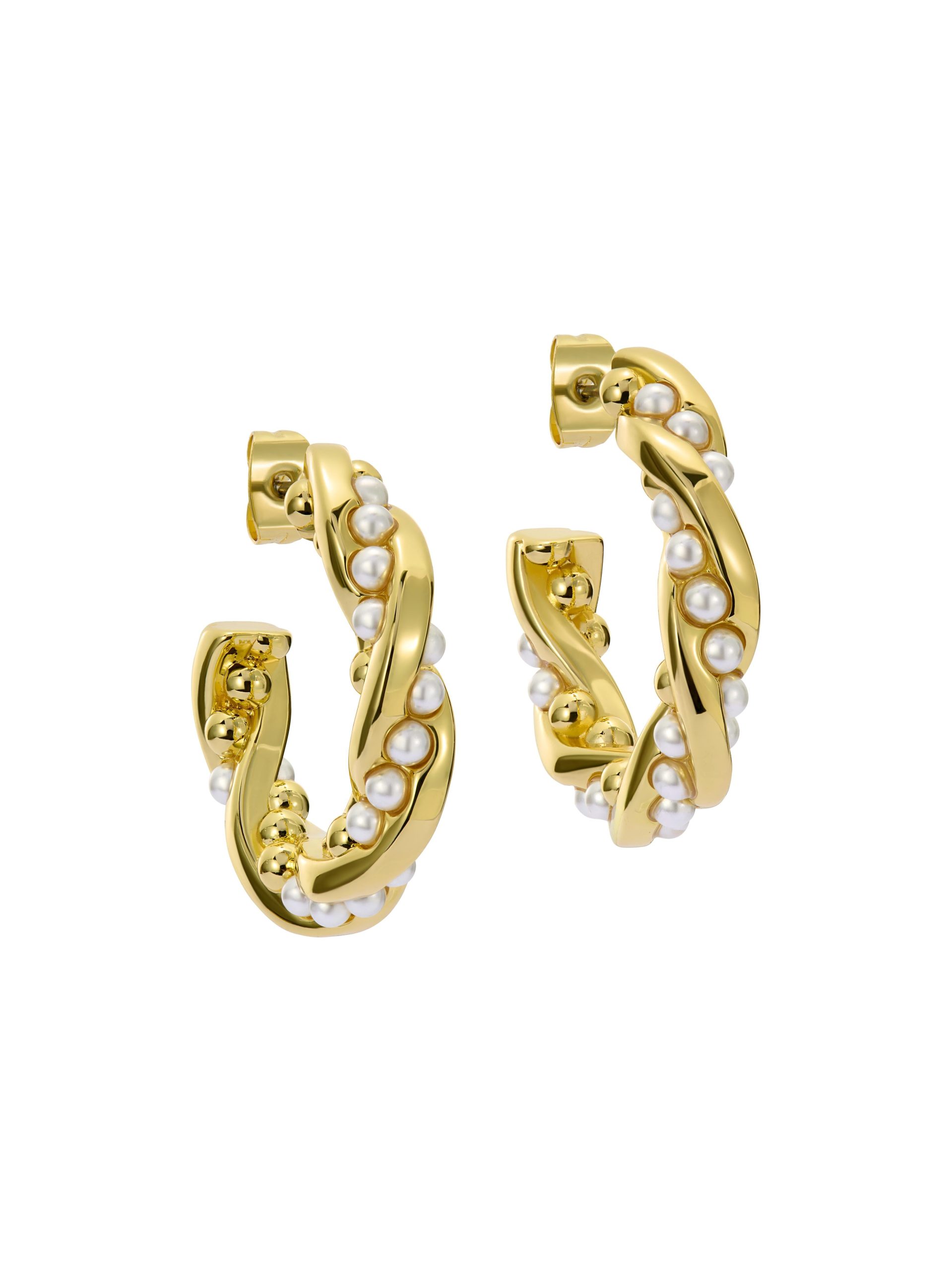 TED BAKER Twisted Pearl Gold Hoop Earrings - TBJ3953-02-28 CASIO 