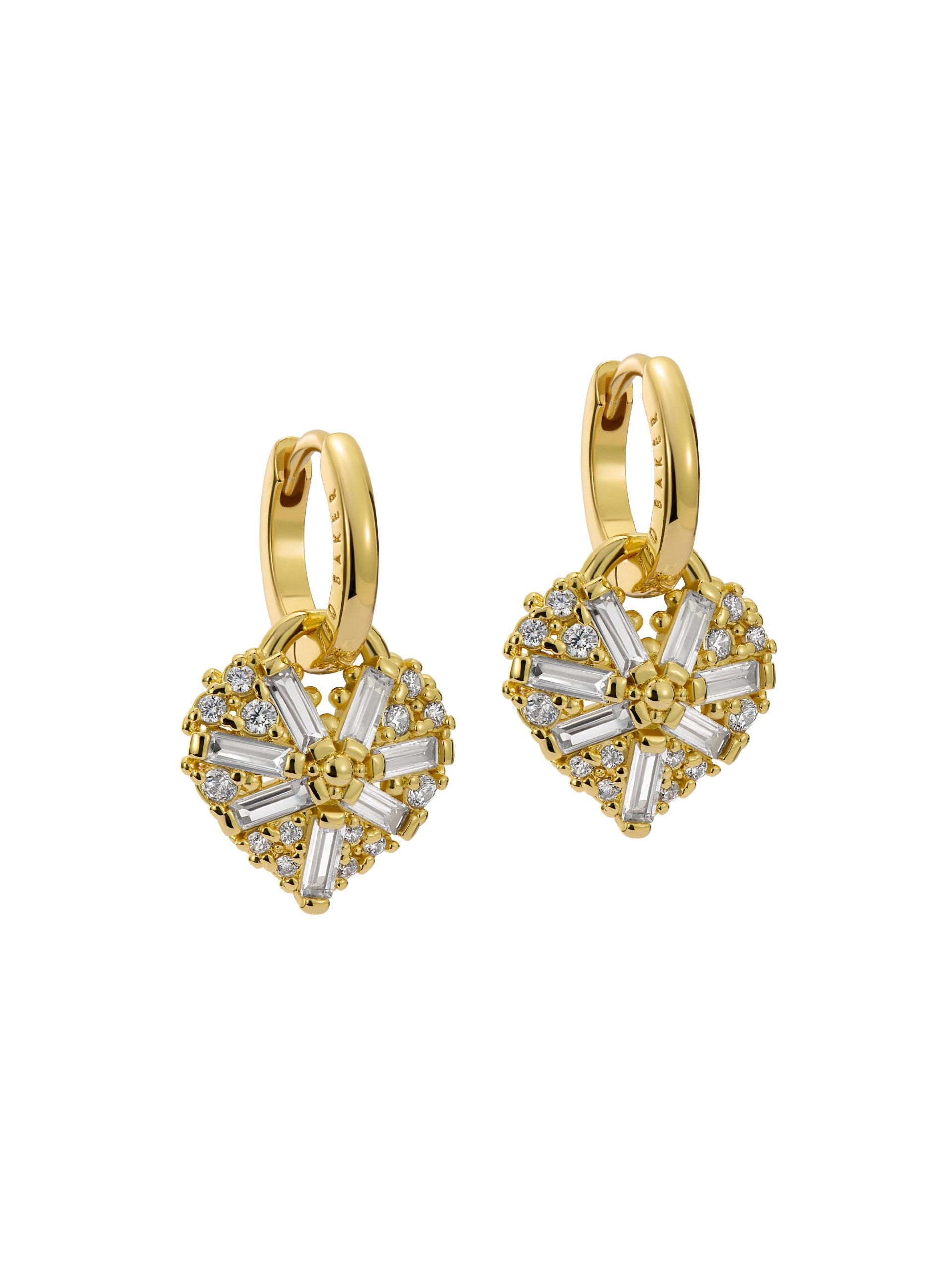 TED BAKER CHERISE Crystal Cluster Heart Pendant Hoop Earrings - TBJ3980-02-02 CASIO 